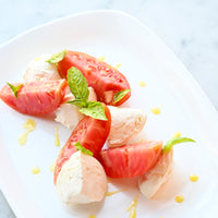 Side view of Parma 13.25" x 9.5" Opal Glass Serving Plate (Set of 12)