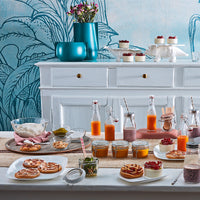 Side view of Parma 13.25" x 9.5" Opal Glass Serving Plate (Set of 12)