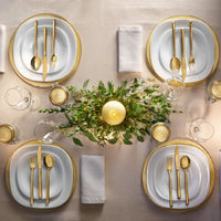 Side view of Parma 7.75" Opal Glass Dessert Plate (Set of 24)