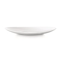 Side view of Prometeo 10.75" x 9.5" Opal Glass Dinner Plate (Set of 24)