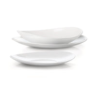 Side view of Prometeo 10.75" x 9.5" Opal Glass Dinner Plate (Set of 24)