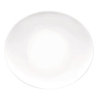 Side view of Prometeo 10.75" x 9.5" Opal Glass Dinner Plate (Set of 24)