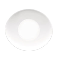 Side view of Prometeo 8.75" x 7.5" Opal Glass Dessert Plate (Set of 24)
