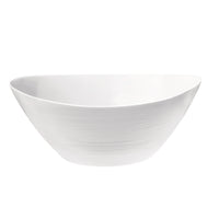 Side view of Prometeo 9.75" x 9.5" Opal Glass Salad Bowl (Set of 12)