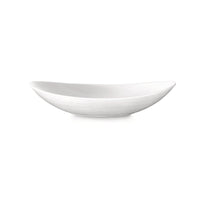 Side view of Prometeo 9" x 7.75" Opal Glass Soup Plate (Set of 24)