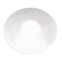 Side view of Prometeo 9" x 7.75" Opal Glass Soup Plate (Set of 24)