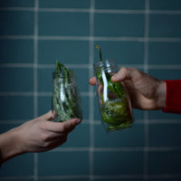 Side view of Quattro Stagioni 13.5 oz. Canning Bottle with Lid