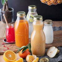 Side view of Quattro Stagioni 13.5 oz. Canning Bottle with Lid