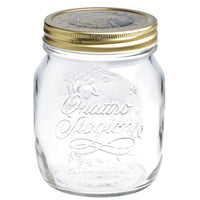 Side view of Quattro Stagioni 23.5 oz. Canning Jar