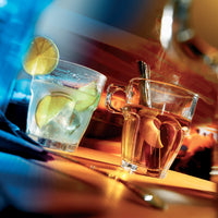 Side view of Rock Bar 7.25 oz. Juice Stackable Drinking Glasses (Set of 6)