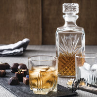 Side view of Selecta 7pc Whiskey Set (1 Decanter + 6 Rocks Glasses)