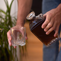 Side view of Selecta 7pc Whiskey Set (1 Decanter + 6 Rocks Glasses)