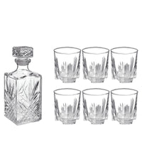 Side view of Selecta 7pc Whiskey Set (1 Decanter + 6 Rocks Glasses)