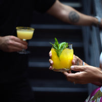 Side view of Sorgente 10.25 oz. Rocks Drinking Glasses (Set of 4)