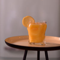 Side view of Sorgente 14.25 oz. DOF Drinking Glasses (Set of 4)