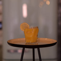 Side view of Sorgente 14.25 oz. DOF Drinking Glasses (Set of 4)