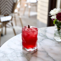 Side view of Sorgente 14.25 oz. DOF Drinking Glasses (Set of 4)