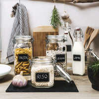 Side view of Swing 33.75 oz. Swing-Top Glass Bottle, Chalk (Set of 6)