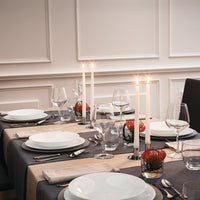 Side view of White Moon 10.63" Opal Glass Dinner Plate (Set of 24)