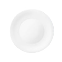 Side view of White Moon 10.63" Opal Glass Dinner Plate (Set of 24)