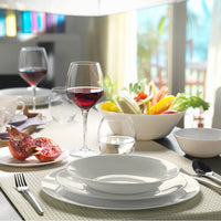 Side view of White Moon 9" Opal Glass Soup Plate (Set of 24)