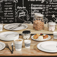 Side view of White Moon Chiaroscuro 10.75" Opal Glass Dinner Plate, Sfere (Set of 24)