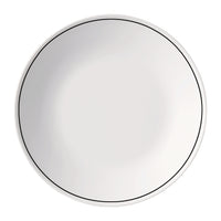 Side view of White Moon Chiaroscuro 8.75" Opal Glass Soup Plate, Unico (Set of 24)