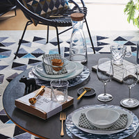 Side view of Ypsilon 36.5 oz. Carafe with Cork Top (Set of 6)