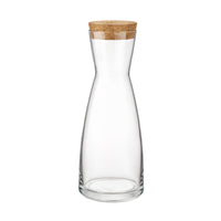 Side view of Ypsilon 36.5 oz. Carafe with Cork Top (Set of 6)