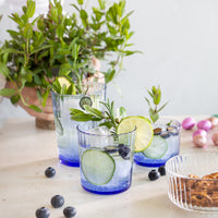 Side view of Exclusiva 12 oz. Negroni Cocktail / Medium Drinking Glasses, Sapphire Blue (Set of 12)