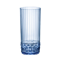 Side view of America '20s 16.25 oz. Cooler Drinking Glasses, Sapphire Blue (Set of 6)