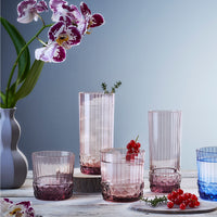 Side view of America '20s 16.25 oz. Cooler Drinking Glasses, Lilac Rose (Set of 6)