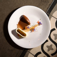 Side view of White Moon 7.87" Opal Glass Dessert Plate (Set of 24)