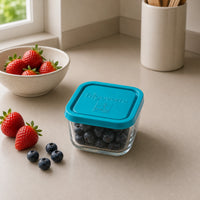 Side view of Frigoverre 8 oz. Square Food Storage Container (Set of 12)