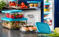 Side view of Frigoverre 3pc Square Food Storage Container Set (25.25 oz., 54 oz., & 94.75 oz.)