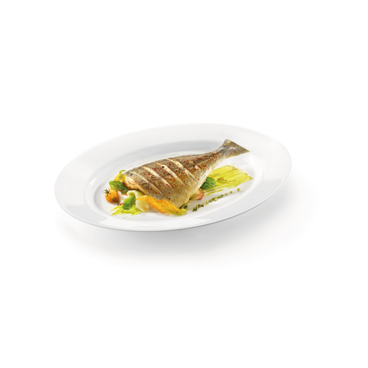 Grangusto 13.75" x 10.5" Opal Glass Oval Serving Plate