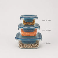 Side view of Frigoverre Evolution 14.25 oz. Square Food Storage Container, Gray Lid (Set of 12)