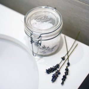 Bormioli Rocco Fido Cylinder 11.75 oz. Food Jar, Clear with bath salts