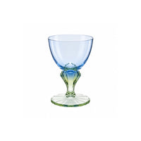 Side view of Bahia 12.2 oz. Colored Dessert Goblet, Sapphire Blue & Emerald Green (Set of 2)