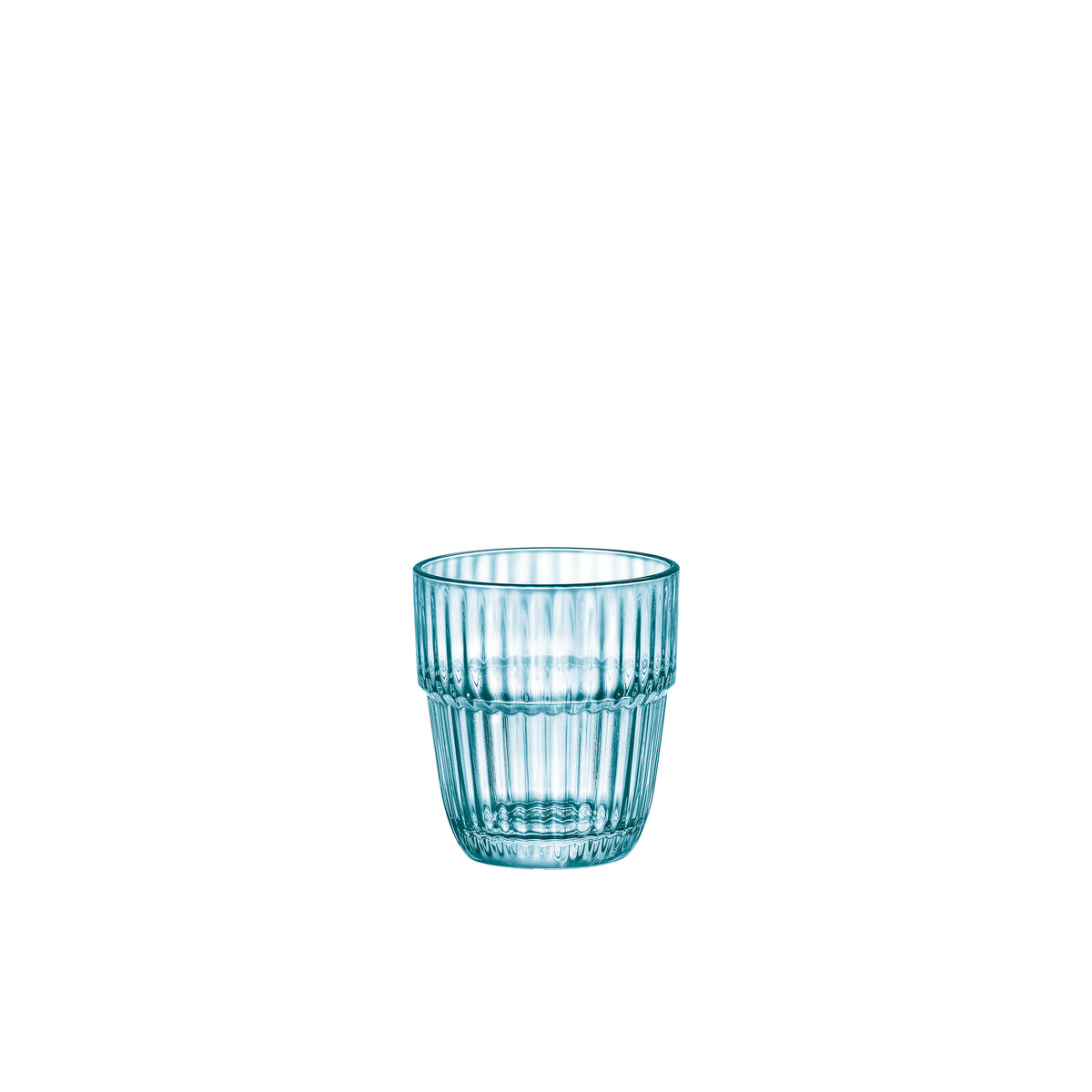 Bormioli Rocco Barshine 10.3 oz. Rocks Stackable Drinking Glasses, Ice Blue (Set of 6)