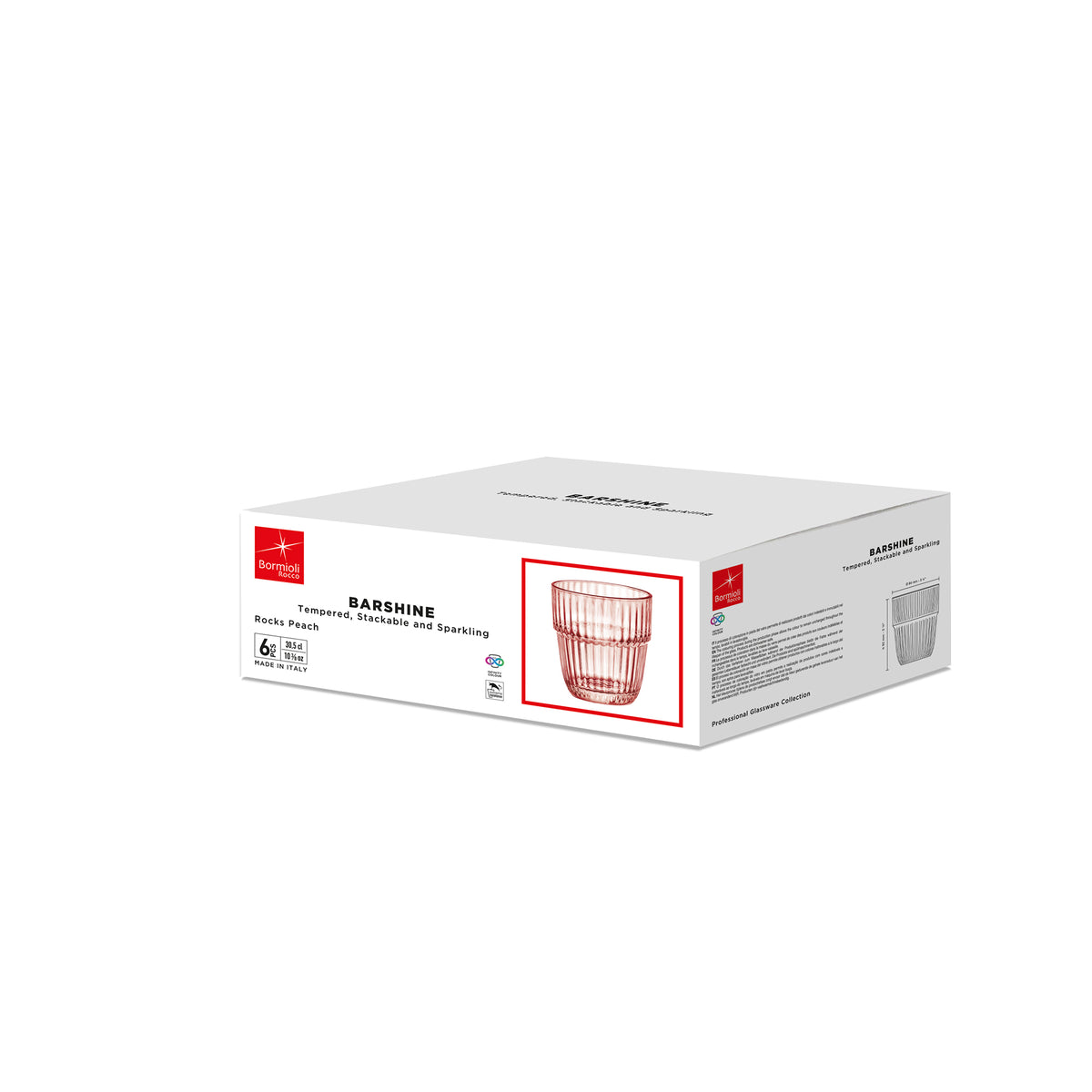 Bormioli Rocco Barshine Rocks Stackable Drinking Glasses box