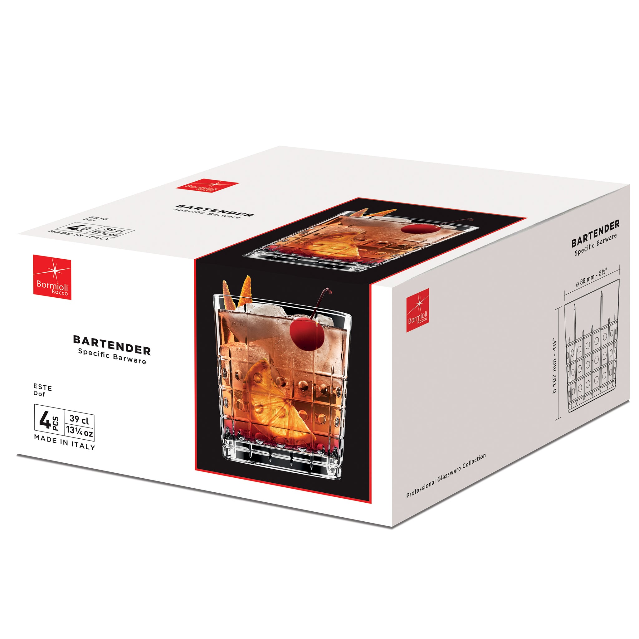 Bormioli Rocco Bartender 13.25 oz. Este DOF Drinking Glasses box