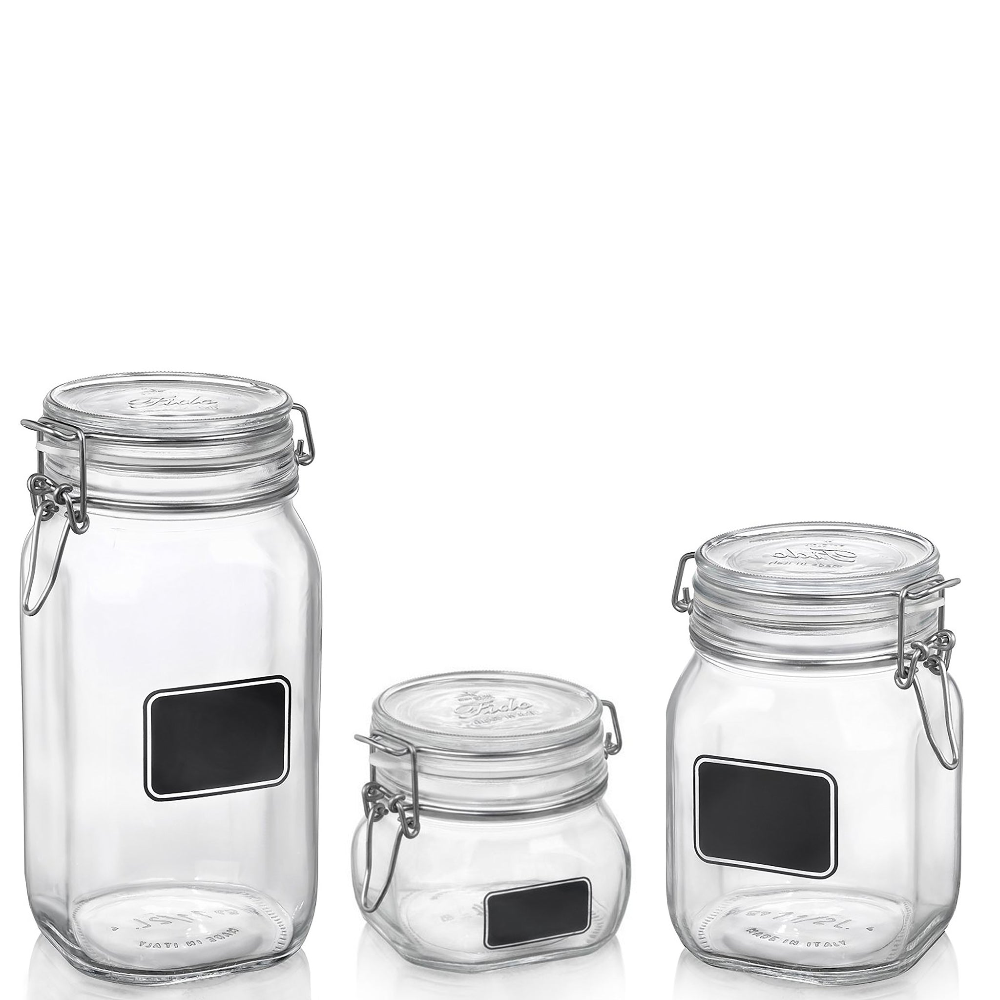 Bormioli Rocco Fido 17.5 oz. Food Jar, Chalkboard (Set of 12)