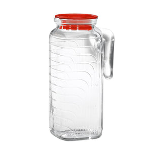 Bormioli Rocco Gelo 41 oz. Jug with Red Lid (Set of 6)