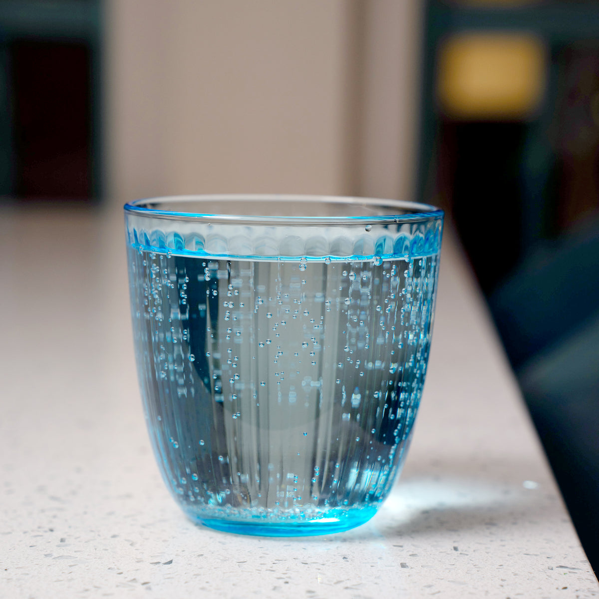 Bormioli Rocco Line 9.75 oz. Water Drinking Glasses, Lively Blue (Set of 12)