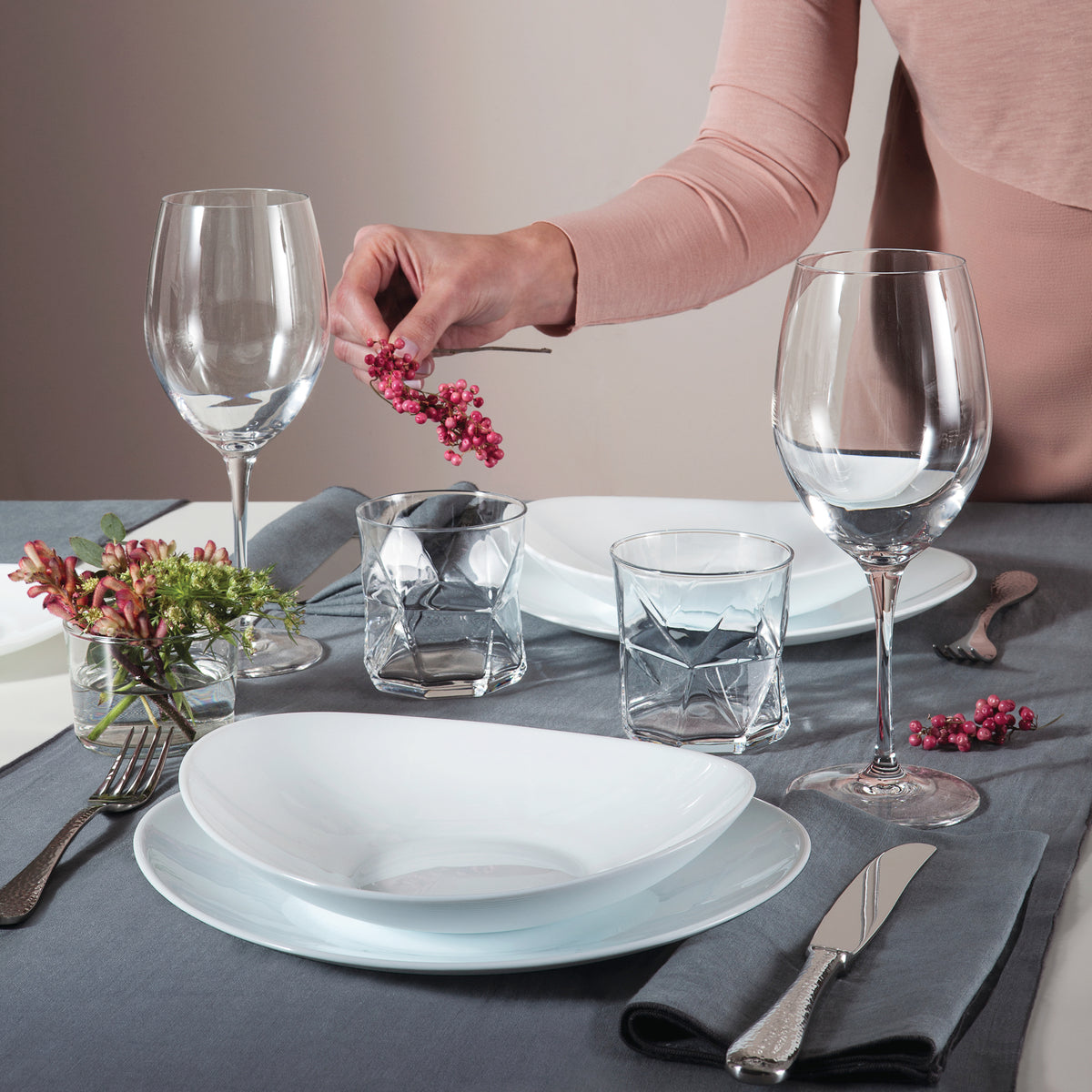 Bormioli Rocco Prometeo 10.75" x 9.5" Opal Glass Dinner Plate (Set of 24)