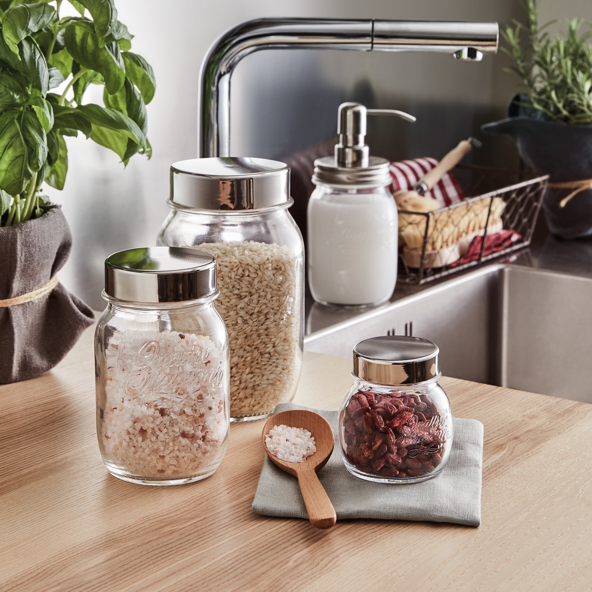 Bormioli Rocco Quattro Stagioni 5 oz. Jar with Stainless Steel Lid (Set of 12)