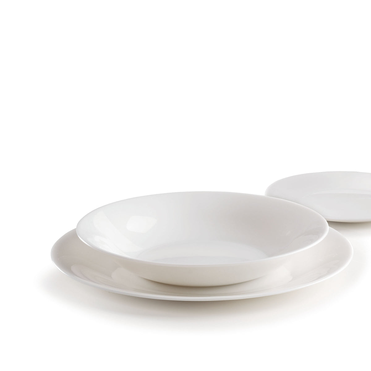 Bormioli Rocco White Moon 9" Opal Glass Soup Plate (Set of 24)