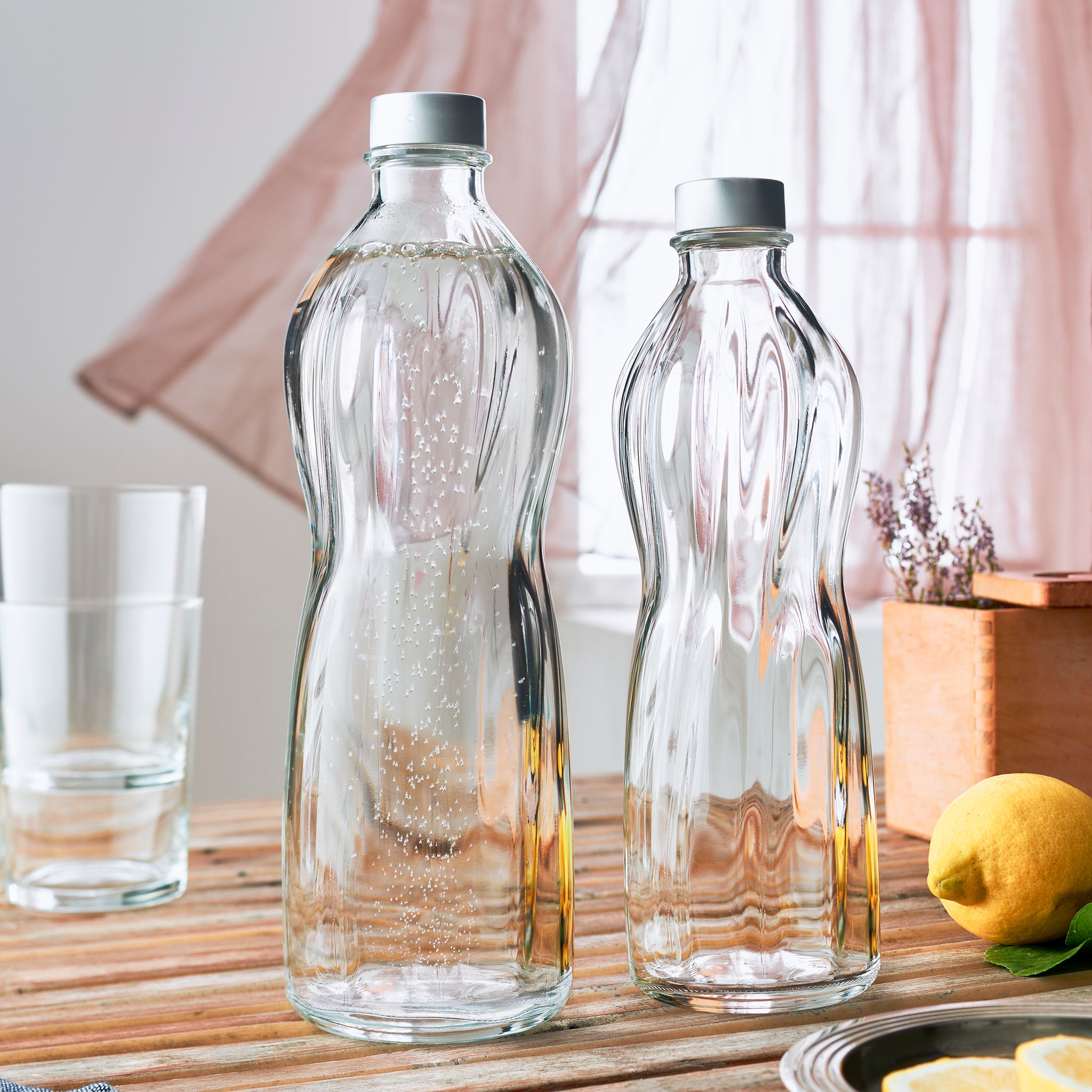 Aqua 33.75 oz. Bottle with Top (Set of 6)