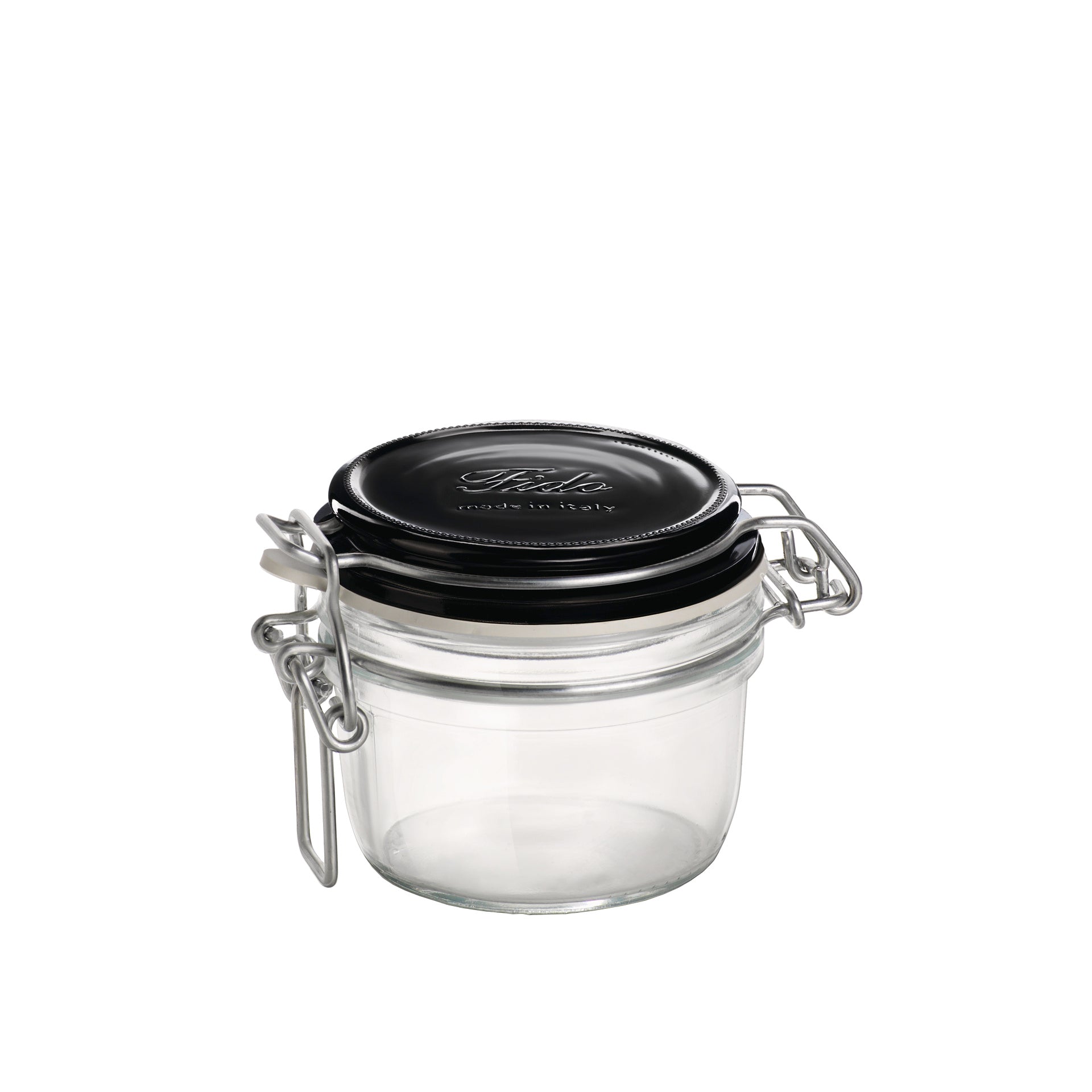 Fido 4.25 oz. Food Jar, Black Top (Set of 12)
